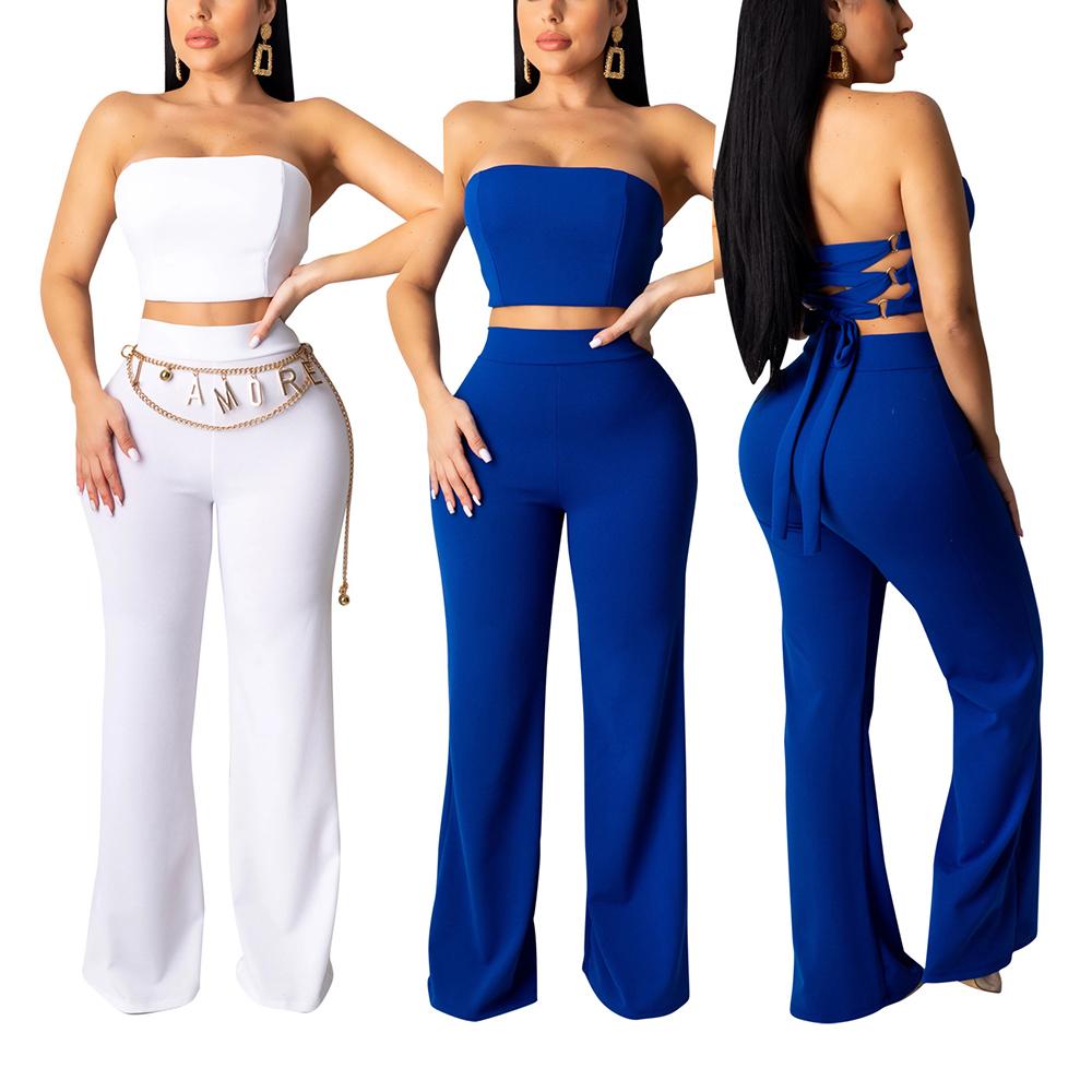 Strapless Two-Piece Pants Set